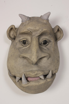 Brutus - Figurative Clay Mask by Mandy Stapleford