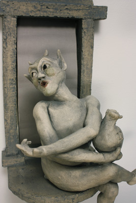 Invidia or Envy - Figurative Clay Sculpture by Mandy Stapleford