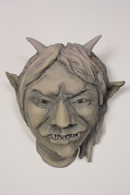 Haechu - Figurative Clay Mask by Clay Artist Mandy Stapleford