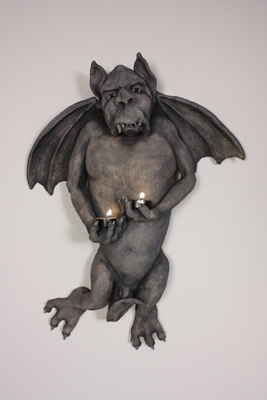 Horatio - Gargoyle Like Figurative Clay Sculpture by Mandy Stapleford