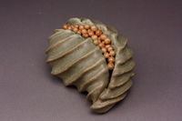 non figuative clay sculpture of seed by Mandy Stapleford