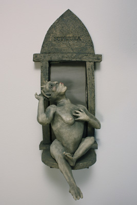 Superbia or Pride - Figurative Clay Sculpture from the 8 Sins series