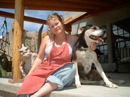 Mandy Outside her Taos New Mexico Studio
